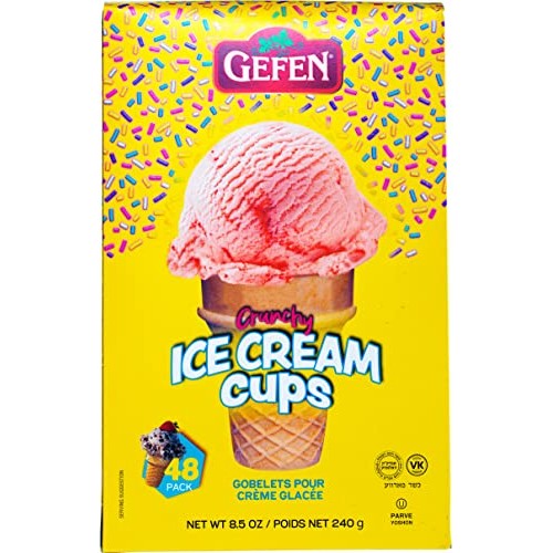 Gefen Ice Cream Cone Cups, 48 Cups | Crunchy & Delicious | Sug...