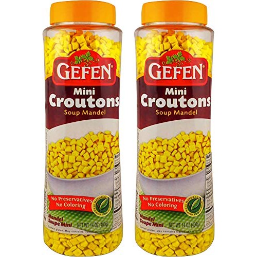 Gefen Mini Croutons Soup Mandel 14oz 2 Pack Toasted Soup Crack...