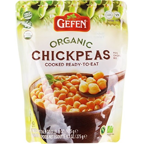 Gefen, Organic Chickpeas, Cooked, Ready To Eat! 16.9Oz 3 Pack