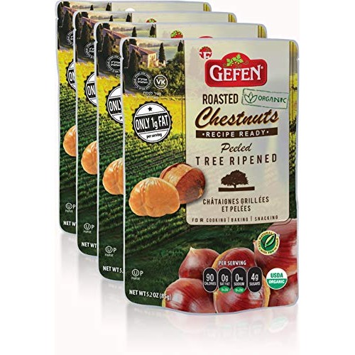 Gefen Organic Whole Roasted And Peeled Chestnuts 5.2Oz 4 Pack