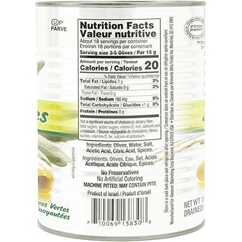 Gefen Pitted Gourmet Green Olives 19Oz 2 Pack No Coloring Or P