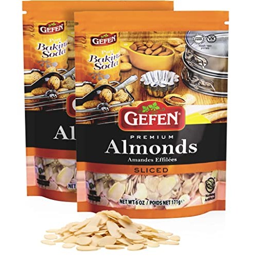 Gefen Premium Raw Blanched Sliced Almonds, 6oz 2 Pack Unsalted...