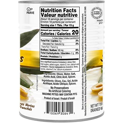 Gefen Sliced Green Olives 19Oz 2 Pack No Coloring Or Preservat