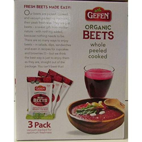 Organic Red Beets Whole Peeled Cooked 3 Pack 17.6 Oz 3.3 Lbs