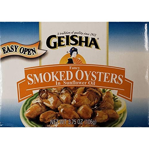 Geisha Fancy Smoked Oysters In Cottonseed Oil 3.75 Oz Cans