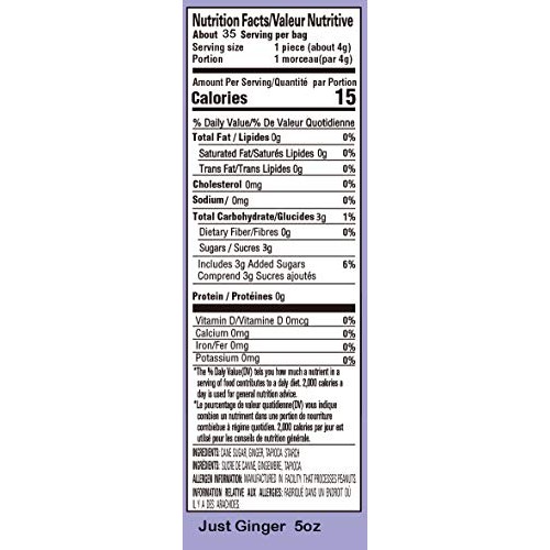 Gem Gem Ginger Candy Chewy Ginger Chews Original, 5.0oz, Pack o...