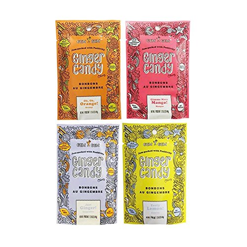 Gem Gem All Natural Chewy Ginger Candy 4 Variety Pack