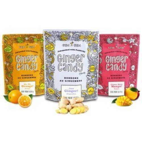 Gem Gem All Natural Chewy Ginger Candy 5oz Mango, 1 Pack