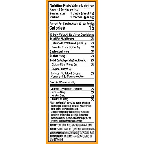 Gem Gem Ginger Candy Chewy Ginger Chews Orange, 6.5oz, Pack of 1