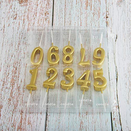 10 Pieces Birthday Candles Cake Numeral Candles Number 0-9 Glitt
