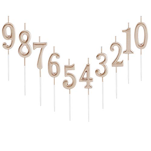 10 Pieces Birthday Candles Cake Numeral Candles Number 0-9 Glitt