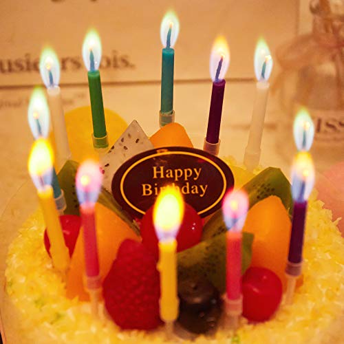 Birthday Candles Birthday Cake Colorful Candles Colored Flames C