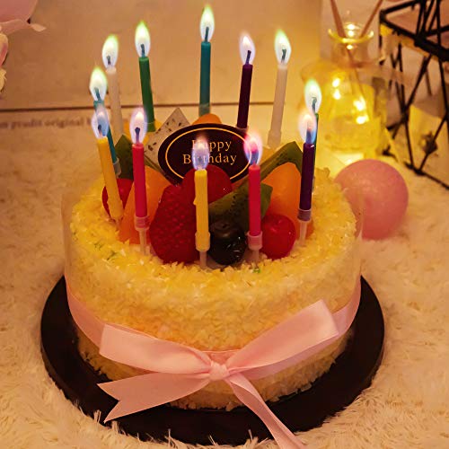 Birthday Candles Birthday Cake Colorful Candles Colored Flames C