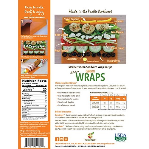 Gemwraps Carrot Sandwich Wraps 6-Sheets