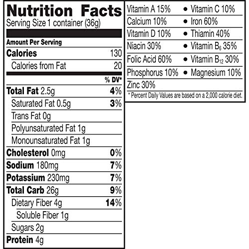 Cheerios Breakfast Cereal Cup, Toasted Whole Grain Oat Cereal, 1