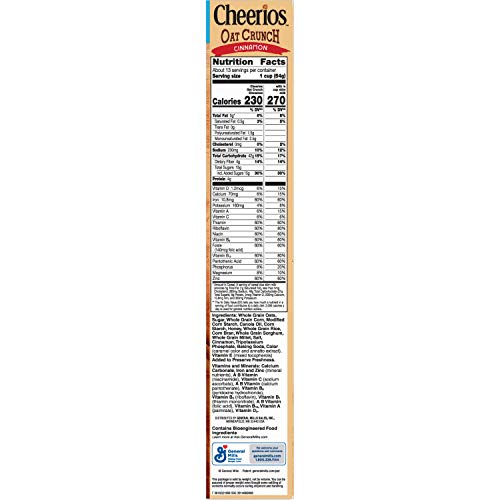 Cinnamon Oat Crunch Cheerios, Cereal With Oats, 26 Oz