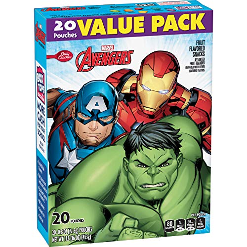 Marvel Avengers Fruit Snacks, Value Pack, 20 Count, 16 Oz Marvel Avengers Fruit Snacks, Value Pack, 20 Count, 16 Oz