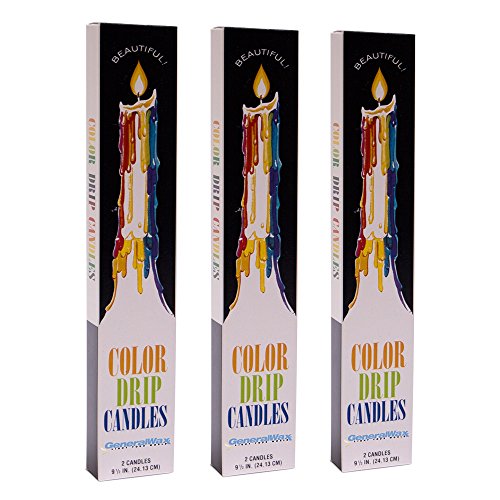 Color Drip Candles, 3-Pack 6 Candles Total