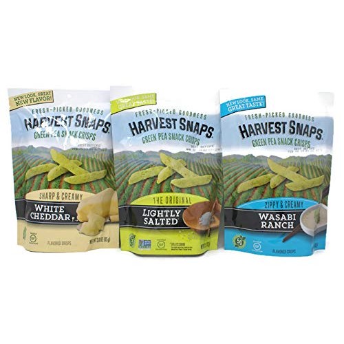 Variety Pack - Harvest Snaps Green Pea Snack Crisps 3 Oz - Lig