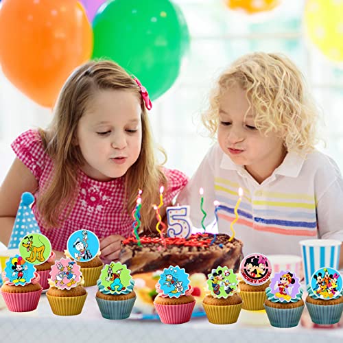 24pcs Cartoon Mouse Themed Cupcake Toppers Ring Topper Decoratio...