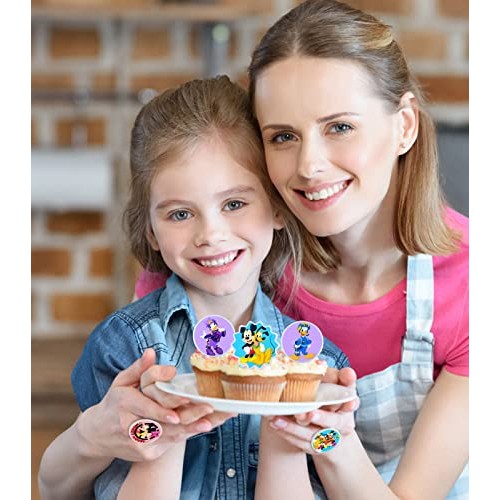 24pcs Cartoon Mouse Themed Cupcake Toppers Ring Topper Decoratio...
