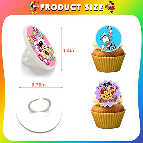 24pcs Cartoon Mouse Themed Cupcake Toppers Ring Topper Decoratio...