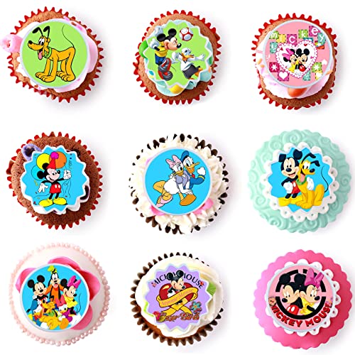 24pcs Cartoon Mouse Themed Cupcake Toppers Ring Topper Decoratio...