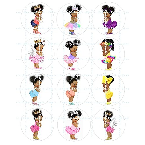 Afro Puffs Baby Sneakers : Edible Cupcake Topper Birthday Party