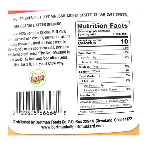 Bertman Ball Park Mustard – 2 16 oz Bottles of Original Bertmans...
