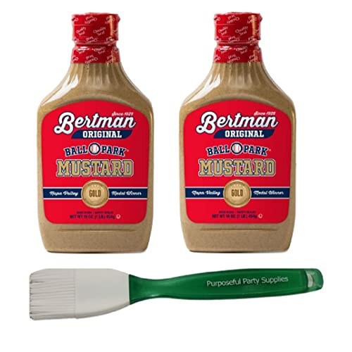 Bertman Ball Park Mustard – 2 16 oz Bottles of Original Bertmans...