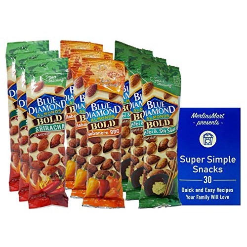 Blue Diamond Almonds Bold 3 Flavor 9 Pounch Sampler - 3 Each: