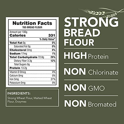 Buffo Farine De Ble T65 Bread Flour, 4 LBS (1.8kg) - Unbleached ...