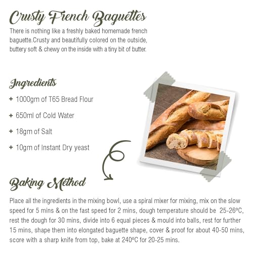 Buffo Farine De Ble T65 Bread Flour, 4 LBS (1.8kg) - Unbleached ...