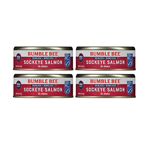 Bumble Bee Sockeye Salmon In Water | 4 or 6 Pack | Wild Caught |...