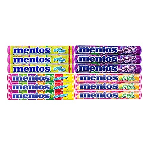 Chewy Mint Dragees Candy Roll - Party Pack 4 Types Colorful Flav...