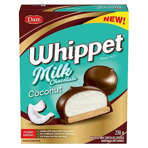 Dare Whippet Milk Chocolate Coconut Marshmallow Cookies, 230g/8....