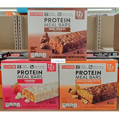 Elevation Protein Meal Bars Double Chocolate, Strawberry, Chocol... Elevation Protein Meal Bars Double Chocolate, Strawberry, Chocol...