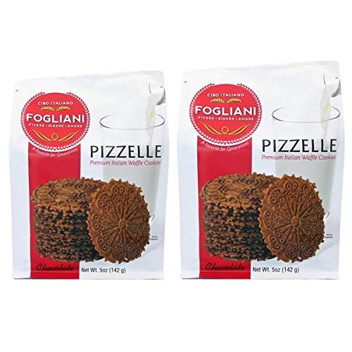 Fogliani Chocolate Pizzelle Waffle Cookies, 5Ounce Pack Of 2