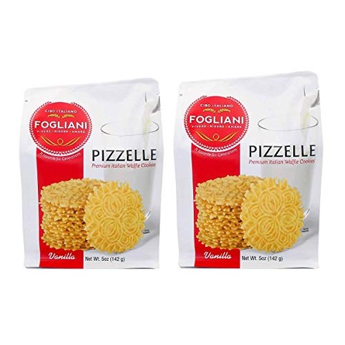 Fogliani Vanilla Pizzelle Waffle Cookies, 5Ounce Pack Of 2