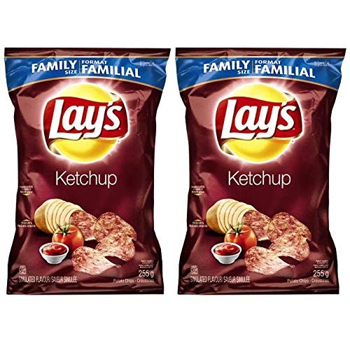 Lays Potato Chips, Ketchup, Large Family size 2 Pack