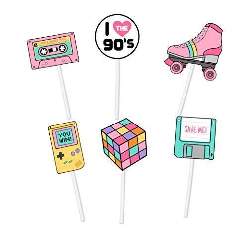 Girly 90S Themed Cupcake Toppers For A 90S Party 24 Count - F