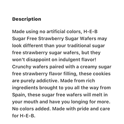 HEB Sugar Free Strawberry Sugar Wafers 9.2 oz each. Bundle of 4