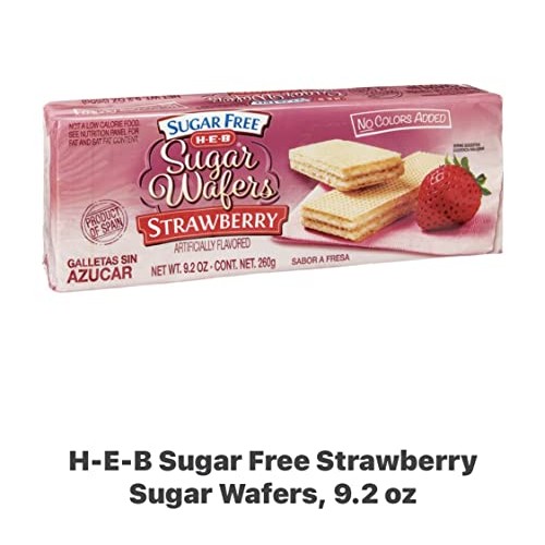 HEB Sugar Free Strawberry Sugar Wafers 9.2 oz each. Bundle of 4