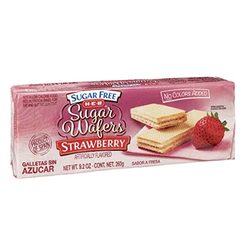 HEB Sugar Free Strawberry Sugar Wafers 9.2 oz each. Bundle of 4