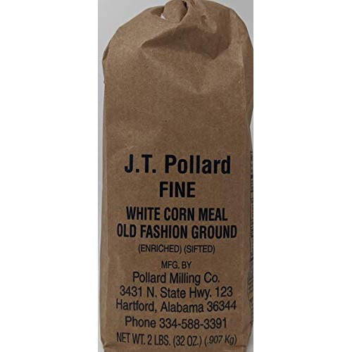 JT Pollard Fine White Cornmeal Bundle - 2 x 32 Oz Bags of J.T. P...