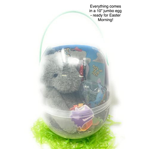 Jumbo Egg Prefilled Easter Basket - Premade Gift Bucket Stuffed ...