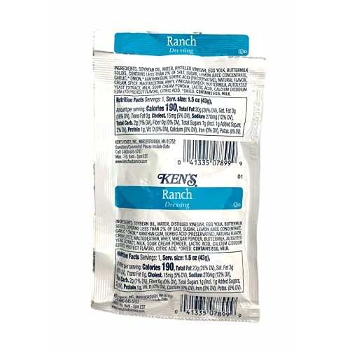 Ken’S Single Serve Salad Dressing Packets Variety Pack | 5 Of Ea