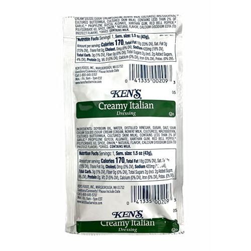 Ken’S Single Serve Salad Dressing Packets Variety Pack | 5 Of Ea