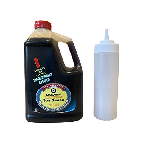 Kikkoman Kosher Soy Sauce 1/2 Gallon Bundle With 12 Oz Squeeze B