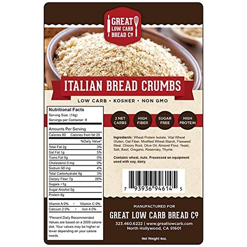 Low Carb Bread Crumbs, Great Low Carb Bread Company, High Protei